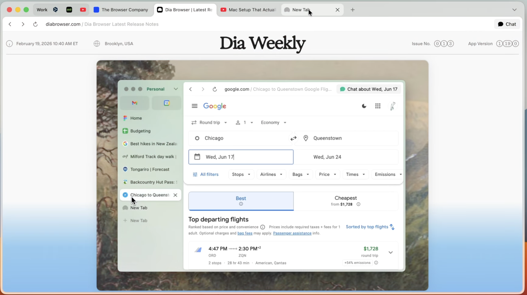 Dia bringing context together across connected tools